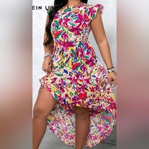 Colorful Floral Women's Dress